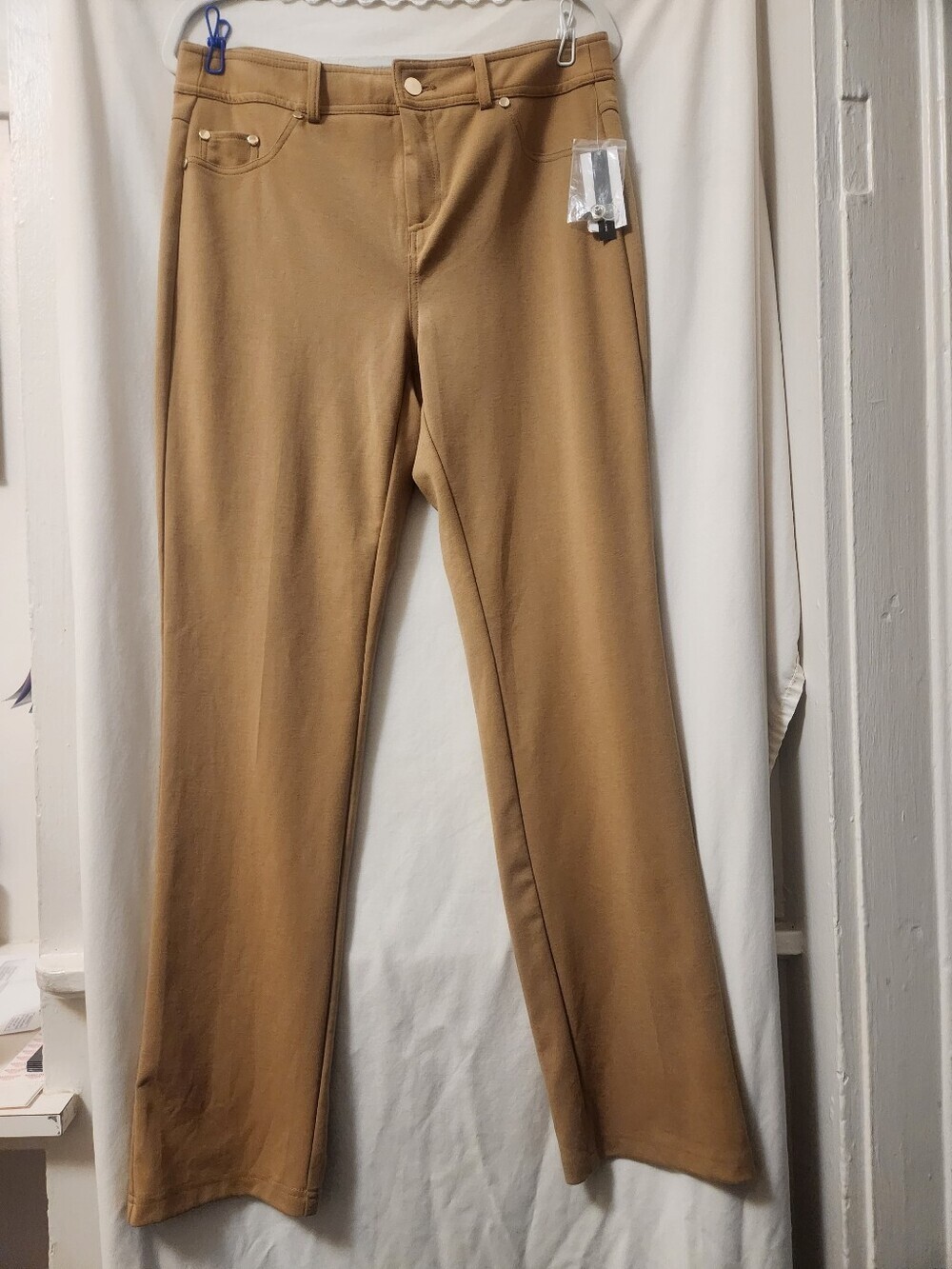 Grace Elements Straight Leg Pants in Camel Tan Sz 10 NWT